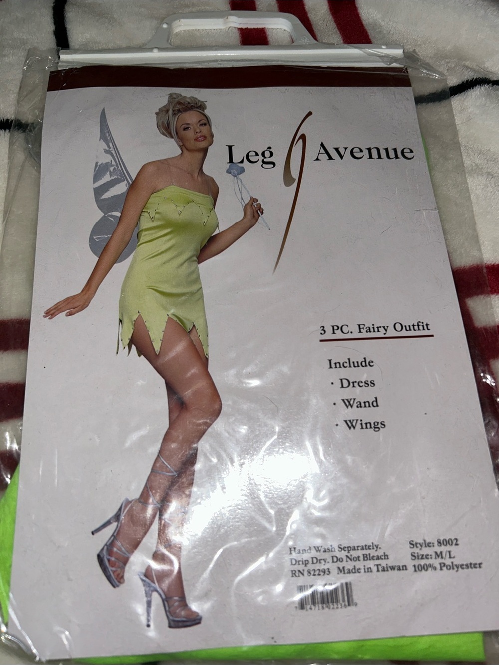 Leg Avenue Light Green Fairy Costume Dress with Wand & Wings